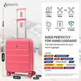 Aerolite Expandable 55x40x20cm to 55x40x23cm Ryanair Priority, Wizz Air Priority, Lufthansa Max Size Lightweight Hard Shell Carry On Hand Cabin Luggage Suitcase with 4 Wheels (PINK)