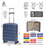 Aerolite Expandable 55x40x20cm to 55x40x23cm Ryanair Priority, Wizz Air Priority, Lufthansa Max Size Lightweight Hard Shell Carry On Hand Cabin Luggage Suitcase with 4 Wheels (BLUE)