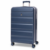 Aerolite Lightweight ABS Hard Shell 4 Wheel Spinner 4 Piece Travel Luggage Suitcase Set , Cabin + Medium + Large + Extra Large (BLUE)