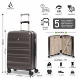 Aerolite 3-Piece Luggage Set – Lightweight Hard Shell Suitcases with 4 Dual Spinner Wheels & TSA Lock – Expandable Cabin (21”), Medium (24”), Large (28”) – Expandable Carry-On Case Included – Charcoal