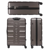 Aerolite Lightweight 4-Piece ABS Hard Shell 4 Dual Wheel Spinner Travel Luggage Suitcase Set, Expandable Cabin + Medium + Large + Extra Large (CHARCOAL)