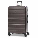 Aerolite Lightweight 4-Piece ABS Hard Shell 4 Dual Wheel Spinner Travel Luggage Suitcase Set, Expandable Cabin + Medium + Large + Extra Large (CHARCOAL)