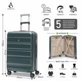 Aerolite 24-Inch Medium Check-In Luggage, 67L Lightweight Hard Shell Suitcase with 4 Spinner Wheels, TSA Lock, Durable ABS Travel Hold Suitcase – Forest Green