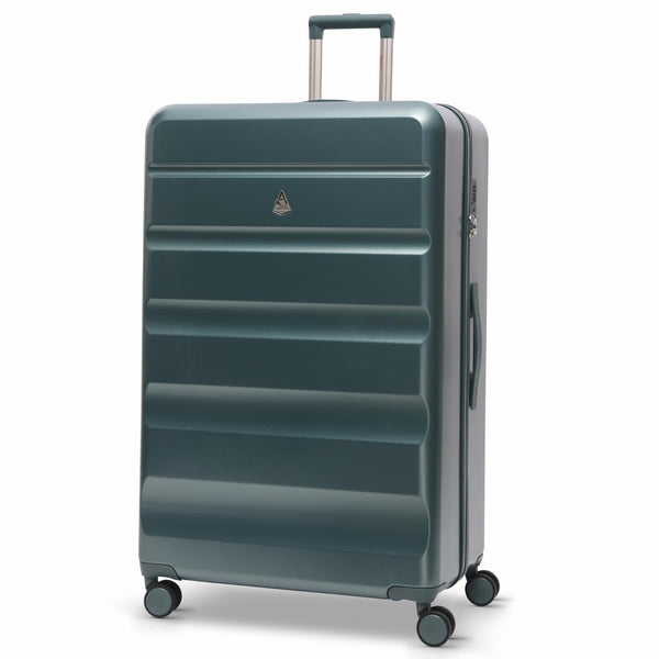 Extra Large 32&quot Lightweight ABS Hard Shell Suitcase 4 Dual Wheel Spinner TSA Lock Heavy Duty Check Travel Luggage Forest Green