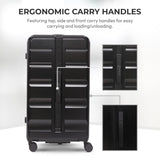 Aerolite 101L Large Trunk Suitcase with 4+1 Spinner Wheels, ABS Hard Shell Luggage with TSA Lock, Lightweight Check-in Travel Suitcase Trunk - Black