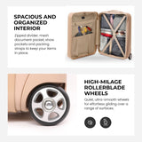 Aerolite Expandable Cabin Suitcase 55x40x20cm Ryanair Priority Max Size, Expands to 55x40x23cm for Lufthansa & Wizz Air Priority, Hard Shell 2-Wheel Carry-On Trolley with TSA Lock, 40–46L Capacity, Beige