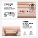 Aerolite Expandable Cabin Suitcase 55x40x20cm Ryanair Priority Max Size, Expands to 55x40x23cm for Lufthansa & Wizz Air Priority, Hard Shell 2-Wheel Carry-On Trolley with TSA Lock, 40–46L Capacity, Beige