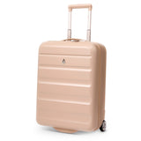 Aerolite Expandable Cabin Suitcase 55x40x20cm Ryanair Priority Max Size, Expands to 55x40x23cm for Lufthansa & Wizz Air Priority, Hard Shell 2-Wheel Carry-On Trolley with TSA Lock, 40–46L Capacity, Beige