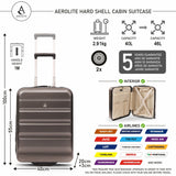 Aerolite Expandable Cabin Suitcase 55x40x20cm Ryanair Priority Max Size, Expands to 55x40x23cm for Lufthansa & Wizz Air Priority, Hard Shell 2-Wheel Carry-On Trolley with TSA Lock, 40–46L Capacity, Charcoal