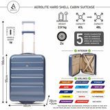 Aerolite Expandable Cabin Suitcase 55x40x20cm Ryanair Priority Max Size, Expands to 55x40x23cm for Lufthansa & Wizz Air Priority, Hard Shell 2-Wheel Carry-On Trolley with TSA Lock, 40–46L Capacity, Blue