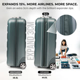 Aerolite Expandable Cabin Suitcase 55x40x20cm Ryanair Priority Max Size, Expands to 55x40x23cm for Lufthansa & Wizz Air Priority, Hard Shell 2-Wheel Carry-On Trolley with TSA Lock, 40–46L Capacity, Forest Green