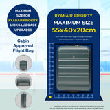 Aerolite Expandable Cabin Suitcase 55x40x20cm Ryanair Priority Max Size, Expands to 55x40x23cm for Lufthansa & Wizz Air Priority, Hard Shell 2-Wheel Carry-On Trolley with TSA Lock, 40–46L Capacity, Forest Green