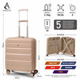 Aerolite 56x45x25cm Large Cabin Bag – Easyjet Large Cabin/Plus/Flexi, British Airways & Jet2 Maximum Cabin Luggage Size, Lightweight Hard Shell Suitcase with 8 Spinner Wheels, TSA Lock, 56L Capacity, 5-Year Warranty, Beige (Set of 2)