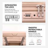 Aerolite 56x45x25cm Large Cabin Bag – Easyjet Large Cabin/Plus/Flexi, British Airways & Jet2 Maximum Cabin Luggage Size, Lightweight Hard Shell Suitcase with 8 Spinner Wheels, TSA Lock, 56L Capacity, 5-Year Warranty, Beige (Set of 2)