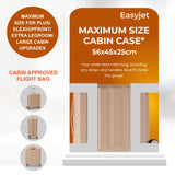 Aerolite 56x45x25cm Large Cabin Bag – Easyjet Large Cabin/Plus/Flexi, British Airways & Jet2 Maximum Cabin Luggage Size, Lightweight Hard Shell Suitcase with 8 Spinner Wheels, TSA Lock, 56L Capacity, 5-Year Warranty, Beige