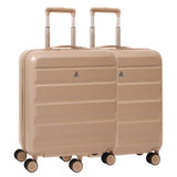 Aerolite 56x45x25cm Large Cabin Bag – Easyjet Large Cabin/Plus/Flexi, British Airways & Jet2 Maximum Cabin Luggage Size, Lightweight Hard Shell Suitcase with 8 Spinner Wheels, TSA Lock, 56L Capacity, 5-Year Warranty, Beige (Set of 2)
