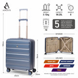 Aerolite 56x45x25cm Large Cabin Bag – Easyjet Large Cabin/Plus/Flexi, British Airways & Jet2 Maximum Cabin Luggage Size, Lightweight Hard Shell Suitcase with 8 Spinner Wheels, TSA Lock, 56L Capacity, 5-Year Warranty, Blue (Set of 2)