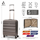 Aerolite 56x45x25cm Large Cabin Bag – Easyjet Large Cabin/Plus/Flexi, British Airways & Jet2 Maximum Cabin Luggage Size, Lightweight Hard Shell Suitcase with 8 Spinner Wheels, TSA Lock, 56L Capacity, 5-Year Warranty, Charcoal (Set of 2)