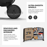 Aerolite 56x45x25cm Large Cabin Bag – Easyjet Large Cabin/Plus/Flexi, British Airways & Jet2 Maximum Cabin Luggage Size, Lightweight Hard Shell Suitcase with 8 Spinner Wheels, TSA Lock, 56L Capacity, 5-Year Warranty, Charcoal (Set of 2)