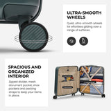 Aerolite 56x45x25cm Large Cabin Bag – Easyjet Large Cabin/Plus/Flexi, British Airways & Jet2 Maximum Cabin Luggage Size, Lightweight Hard Shell Suitcase with 8 Spinner Wheels, TSA Lock, 56L Capacity, 5-Year Warranty, Forest Green