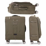 Aerolite Expandable 55x40x20cm to 55x40x23cm 4-Wheel Cabin Suitcase – MAX Size for Ryanair Priority & Wizz Air, Lufthansa, Ultra Lightweight Soft Shell Carry On with TSA Lock - Midnight Fern