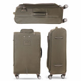 Aerolite 3 Piece Lightweight Soft Shell Luggage Set – 4 Wheel Expandable Suitcases with TSA Locks, Cabin 55x40x20/23cm, Medium 26”, Large 30” – Durable Travel Bags in Midnight Fern
