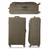 Aerolite 3 Piece Lightweight Soft Shell Luggage Set – 4 Wheel Expandable Suitcases with TSA Locks, Cabin 55x40x20/23cm, Medium 26”, Large 30” – Durable Travel Bags in Midnight Fern