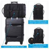 Aerolite 55x35x20cm 39L Hand Cabin Luggage Backpack with YKK Zippers, Fits 15” Laptop, Carry On Rucksack Travel Daypack Flight Bag, 55x35x20, Black