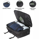 Aerolite 55x35x20cm 39L Hand Cabin Luggage Backpack with YKK Zippers, Fits 15” Laptop, Carry On Rucksack Travel Daypack Flight Bag, 55x35x20, Black