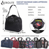 Aerolite (56x45x25cm) Easyjet Large Cabin, British Airways Jet2 Maximum Soft Shell Cabin Suitcase & (45x36x20cm) Easyjet Max Holdall