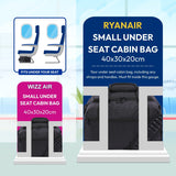 Aerolite Ryanair & Wizz Air Cabin Luggage Set – 55x40x20cm to 55x40x23cm Expandable Hard Shell Suitcase with 2 Wheels & TSA Lock + 40x20x25cm Underseat Holdall, Priority Max Size Carry-On Bundle (Blue + Black)