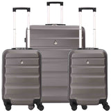 Aerolite Lightweight Hard Shell Suitcase Luggage Set with 8 Spinner Wheels (Cabin, Medium & Large)