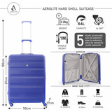 Aerolite 25" Large (69x50x27cm) Lightweight Hard Shell Luggage Suitcase, Lightweight & Strong with 4 Wheels, 5 Years Guarantee