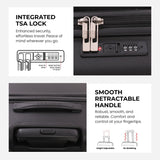 Aerolite Premium PP 4 Piece Hard Shell 4 Dual Wheel Spinner Travel Luggage Suitcase Set , Expandable Cabin + Medium + Large + Extra Large - Black