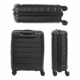 Aerolite Premium PP Expandable Cabin Suitcase 55x40x20cm to 55x40x23cm, Ryanair & Wizz Air Priority Max Size, Lightweight Polypropylene Hard Shell Carry-On with 4 Wheels & TSA Lock - Black