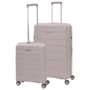 Aerolite Premium PP 2-Piece Luggage Set, Lightweight Polypropylene Hard Shell Suitcases with 4 Dual Spinner Wheels & TSA Lock, Expandable Cabin (21”), Large (28”), Cream