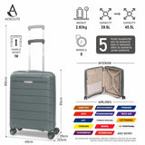 Aerolite Premium PP 3-Piece Luggage Set, Lightweight Polypropylene Hard Shell Suitcases with 4 Dual Spinner Wheels & TSA Lock, Expandable Cabin (21”), Medium (24”), Large (28”), Expandable Carry-On Case Included – Dark Green