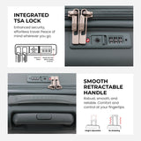 Aerolite Premium PP 4 Piece Hard Shell 4 Dual Wheel Spinner Travel Luggage Suitcase Set , Expandable Cabin + Medium + Large + Extra Large - Dark Green