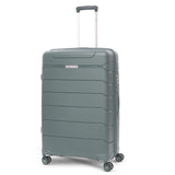 Aerolite Premium PP 4 Piece Hard Shell 4 Dual Wheel Spinner Travel Luggage Suitcase Set , Expandable Cabin + Medium + Large + Extra Large - Dark Green