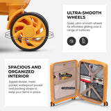 Aerolite Premium PP 4 Piece Hard Shell 4 Dual Wheel Spinner Travel Luggage Suitcase Set , Expandable Cabin + Medium + Large + Extra Large - Mango