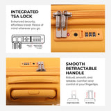 Aerolite Premium PP 4 Piece Hard Shell 4 Dual Wheel Spinner Travel Luggage Suitcase Set , Expandable Cabin + Medium + Large + Extra Large - Mango