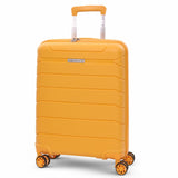 Aerolite Premium PP 4 Piece Hard Shell 4 Dual Wheel Spinner Travel Luggage Suitcase Set , Expandable Cabin + Medium + Large + Extra Large - Mango