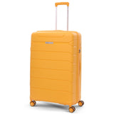 Aerolite Premium PP 4 Piece Hard Shell 4 Dual Wheel Spinner Travel Luggage Suitcase Set , Expandable Cabin + Medium + Large + Extra Large - Mango