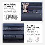 Aerolite Premium PP 3-Piece Luggage Set, Lightweight Polypropylene Hard Shell Suitcases with 4 Dual Spinner Wheels & TSA Lock, Expandable Cabin (21”), Medium (24”), Large (28”), Expandable Carry-On Case Included – Navy