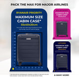 Aerolite Premium PP 4 Piece Hard Shell 4 Dual Wheel Spinner Travel Luggage Suitcase Set , Expandable Cabin + Medium + Large + Extra Large - Navy
