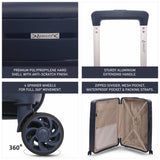 Aerolite Premium PP 3-Piece Luggage Set, Lightweight Polypropylene Hard Shell Suitcases with 4 Dual Spinner Wheels & TSA Lock, Expandable Cabin (21”), Medium (24”), Large (28”), Expandable Carry-On Case Included – Navy