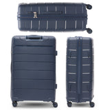 Aerolite Premium PP 3-Piece Luggage Set, Lightweight Polypropylene Hard Shell Suitcases with 4 Dual Spinner Wheels & TSA Lock, Expandable Cabin (21”), Medium (24”), Large (28”), Expandable Carry-On Case Included – Navy
