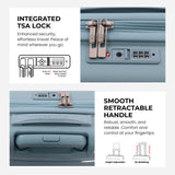 Aerolite Premium PP 3-Piece Luggage Set, Lightweight Polypropylene Hard Shell Suitcases with 4 Dual Spinner Wheels & TSA Lock, Expandable Cabin (21”), Medium (24”), Large (28”), Expandable Carry-On Case Included – Sage
