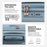 Aerolite Premium PP 4 Piece Hard Shell 4 Dual Wheel Spinner Travel Luggage Suitcase Set , Expandable Cabin + Medium + Large + Extra Large - Sage