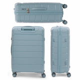 Aerolite Medium 24in (67L) Lightweight Polypropylene Hard Shell Check-In Luggage Suitcase, Dual 4-Spinner Wheels, TSA Lock, Organised Interior, Durable Travel Case – Sage